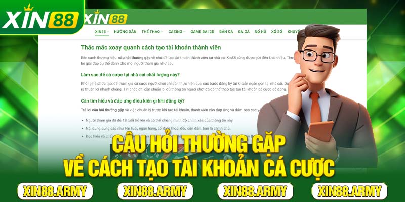 Câu hỏi thường gặp về cách tạo tài khoản cá cược