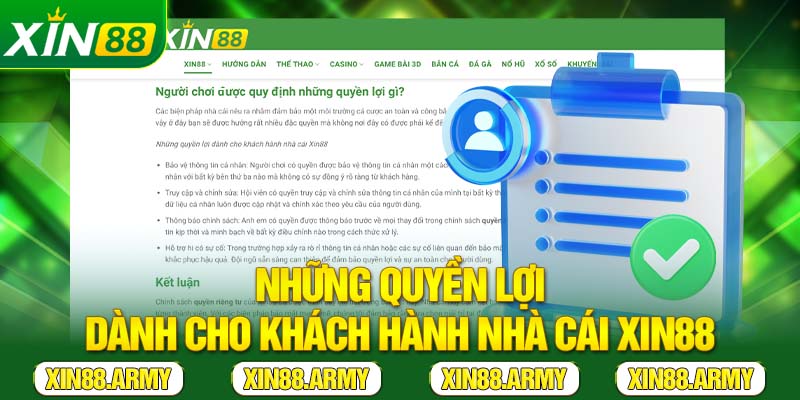 Những quyền lợi dành cho khách hàng nhà cái Xin88